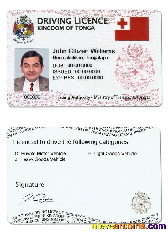 Tonga driving license
